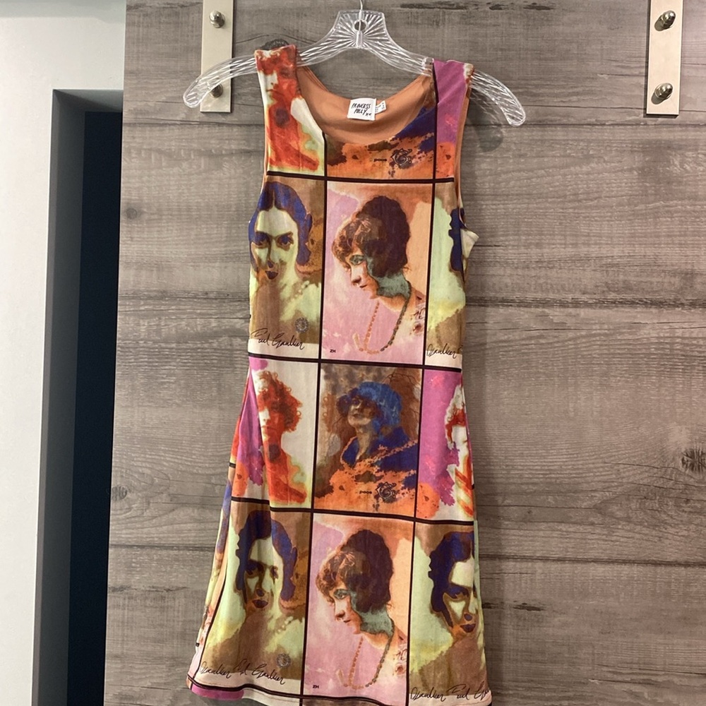 PRINCESS POLLY multicolored mesh "FACES" dress, U.S. Size 6